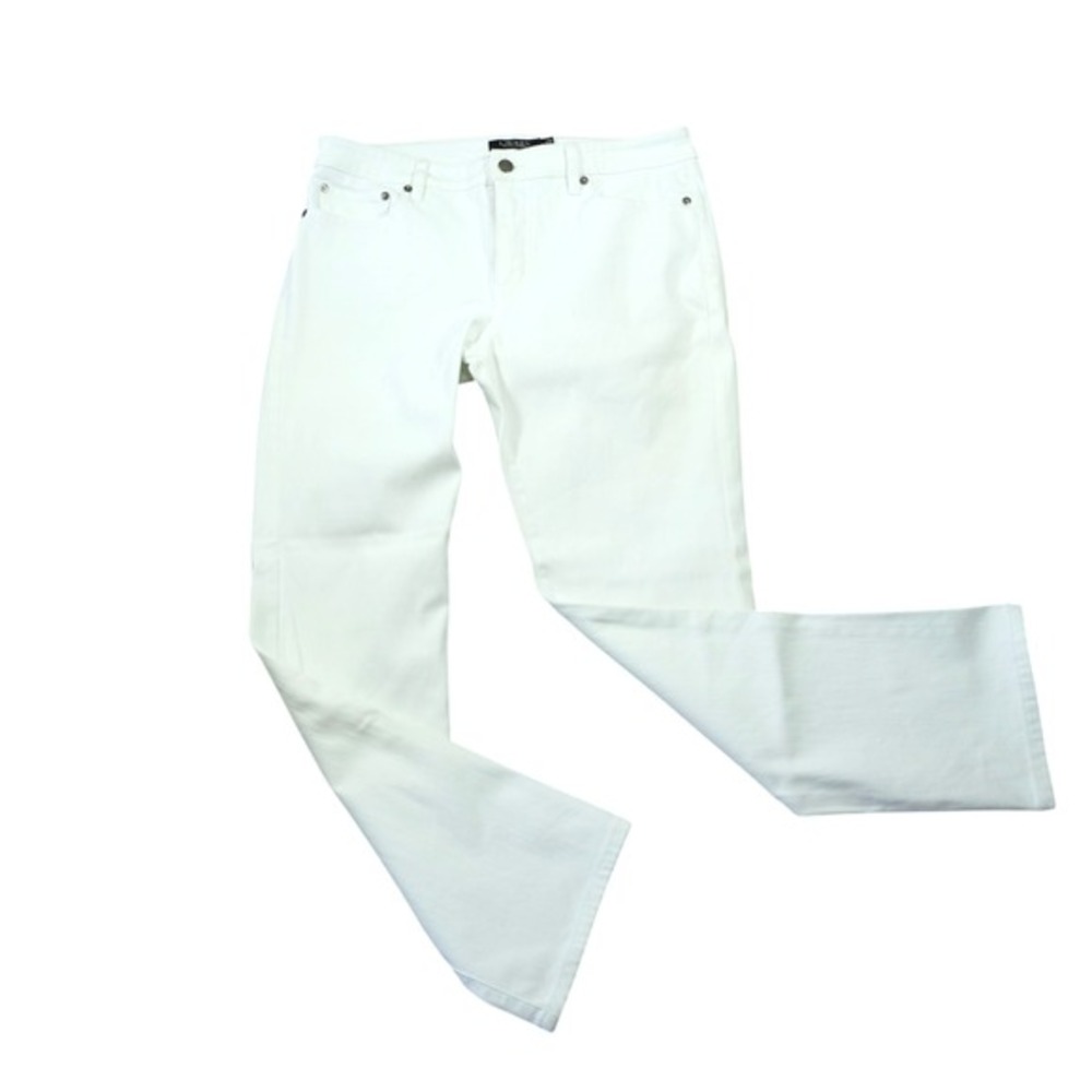 Lauren Ralph Lauren Women's Size 10 White Straight Leg Denim Jeans Summer Preppy